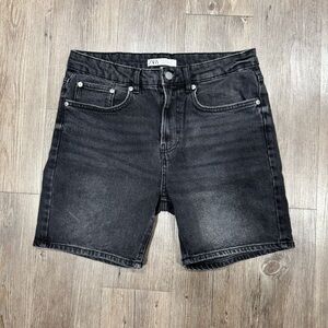 Zara Men's Black Denim Shorts Sz 31